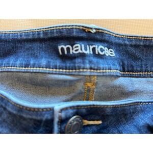 maurices Womens Denim Blue Jean Shorts Cuffed Size 24W